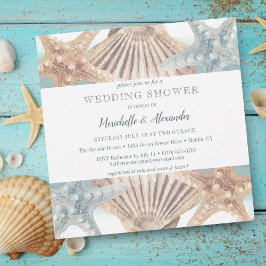 Starfish Seashell Beach Couples Weddenschap Shower Kaart