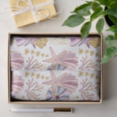 Starfish Seashell Blue Paars Nautical Decoupage Tissuepapier (Geschenk)