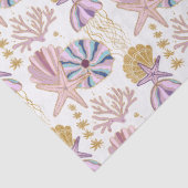 Starfish Seashell Blue Paars Nautical Decoupage Tissuepapier (Detail)