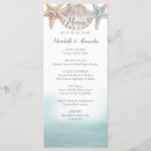 Starfish Seashell Nautical Ocean Wave Wedding Menu (Voorkant)