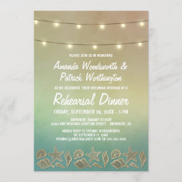 Starfish + Seashell repetitie diner uitnodigingen