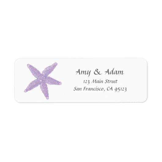 Starfish Seashell retour adres label (Voorkant)