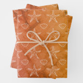  Starfish Seashell Sketch Pattern Inpakpapier Vel (In situ)