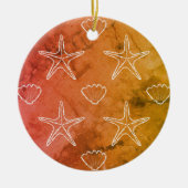  Starfish Seashell Sketch Pattern Keramisch Ornament (Voorkant)