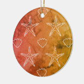 Starfish Seashell Sketch Pattern Keramisch Ornament (Links)