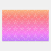 Starfish Seashell Sketch Pattern on Pastel Colors Inpakpapier Vel (Voorkant 3)