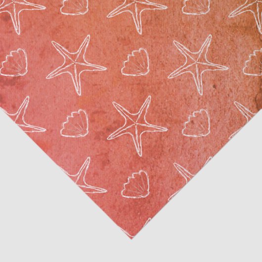 Starfish Seashell Sketch Pattern Tissuepapier (Detail)