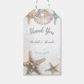 Starfish Seashell Tropical Beach Wedding Favor Cadeaulabel (Voorkant)