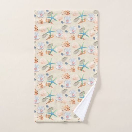 Starfish Seashell Waterverf Pastel Bath Towels Bad Handdoek (Handdoek)