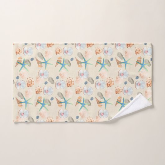 Starfish Seashell Waterverf Pastel Bath Towels Bad Handdoek (Handdoek)