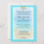 Starfish Seashell Wedding Invitation Kaart (Voorkant)