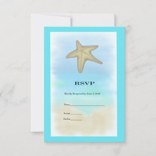 Starfish Seashell Wedding RSVP Kaart (Voorkant)