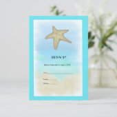 Starfish Seashell Wedding RSVP Kaart (Staand voorkant)
