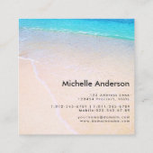 Starfish Seashells op Beauful Beach Custom Vierkante Visitekaartje (Achterkant)