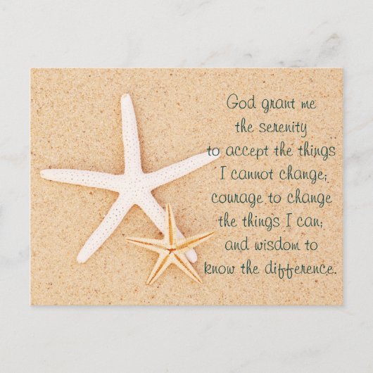 Starfish Serenity Prayer Briefkaart (Voorkant)