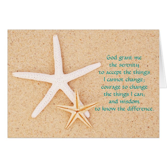 Starfish Serenity Prayer-kaart (Voorkant Horizontaal)