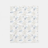 Starfish Shell White Blue Beach Fleece Blanket (Voorkant)