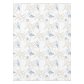 Starfish Shell White Blue Beach Table Cloth Tafelkleed (Voorkant)