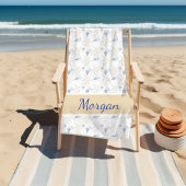 Starfish Shell Wit Blauw Gepersonaliseerde Strandh Strandlaken