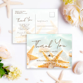 Starfish Shells Ocean Beach Wedding Thank You Briefkaart