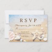Starfish Shells Tropical Beach Bruiloft RSVP-kaart Kaart (Voorkant)