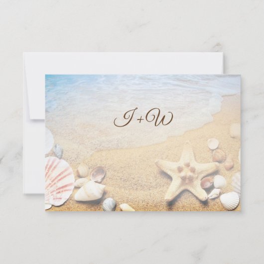 Starfish Shells Tropical Beach Bruiloft RSVP-kaart Kaart (Achterkant)