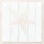 Starfish Shiplap Rustic Beach Decor Glass Onderzet Glazen Onderzetter (Achterkant)