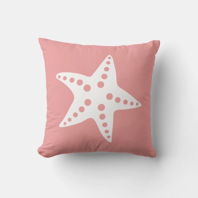 Starfish Sierkussen, strand Ocean Theme, roze Kussen (Voorkant)