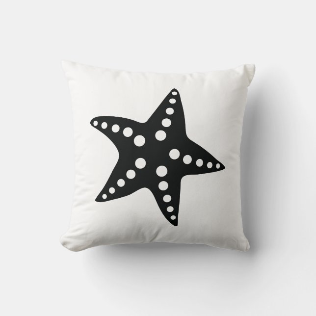 Starfish Sierkussen, strand Ocean Theme, zwart Kussen (Voorkant)