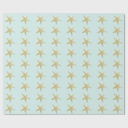  Starfish Sketch Aqua Cadeaupapier (Vlak)