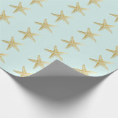 Starfish Sketch Aqua Cadeaupapier (Hoek)