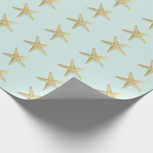 Starfish Sketch Aqua Cadeaupapier (Hoek)