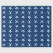 Starfish Sketch Blue en White Cadeaupapier (Vlak)