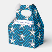 Starfish Sketch Blue Wave Patterns Aangepaste naam Bedankdoosjes (Achterkant)
