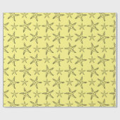 Starfish Sketch Custom Geel en Zwart Cadeaupapier (Vlak)