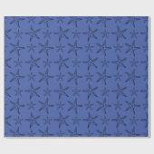 Starfish Sketch Custom Zwart en Blauw Cadeaupapier (Vlak)