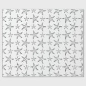 Starfish Sketch Custom Zwart-wit Cadeaupapier (Vlak)