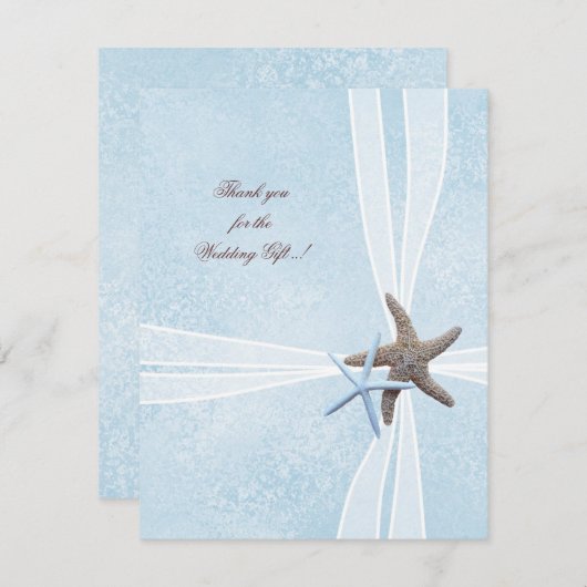 Starfish Small Weddenschap Bedankt kaarten (Voorkant / Achterkant)
