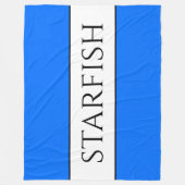 STARFISH Sportief Helder Nautisch Blauw Wit Strepe Fleece Deken (Voorkant)