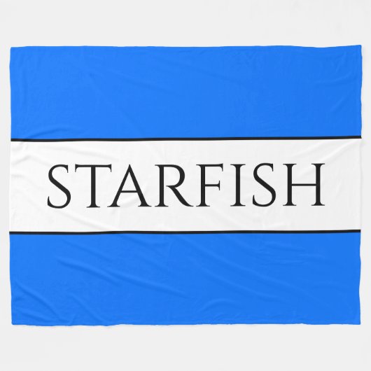 STARFISH Sportief Helder Nautisch Blauw Wit Strepe Fleece Deken (Voorkant (Horizontaal))