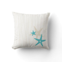 Starfish Square White Pillow