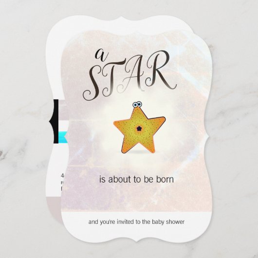 Starfish Star Baby Shower Invitaties Kaart (Voorkant / Achterkant)
