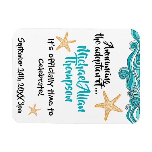 Starfish Story Adoptie Party aankondiging Magneet (Horizontaal)