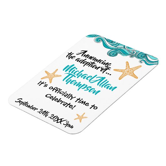 Starfish Story Adoptie Party aankondiging Magneet (Linkerzijde)