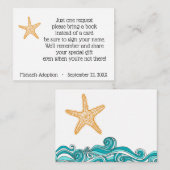 Starfish Story Adoptie Party Boek Verzoek Informatiekaartje (Voorkant / Achterkant)