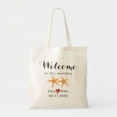 Starfish strand bestemming bruiloft script welkom tote bag (Voorkant)