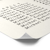 Starfish strand bruiloft 12 tafel zitkaarten poster (Hoek)