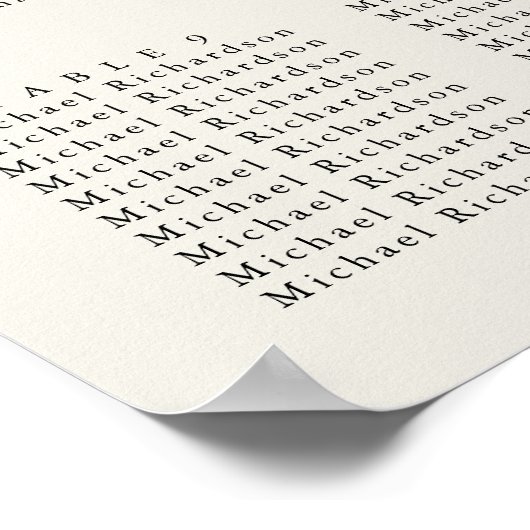 Starfish strand bruiloft 12 tafel zitkaarten poster (Hoek)