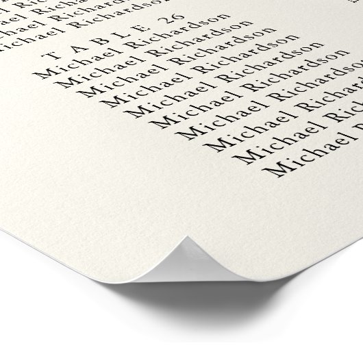 Starfish strand bruiloft 30 tafel zitkaarten poster (Hoek)