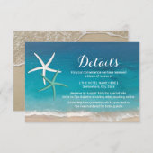 Starfish strand bruiloft details informatiekaartje (Voorkant / Achterkant)